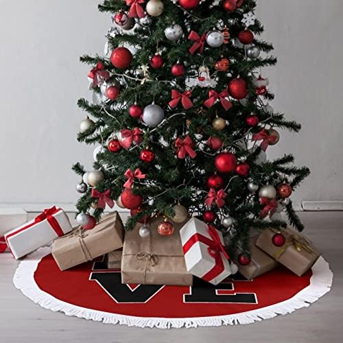 צ'יוואווה אהבה חצאית עץ חג המולד אדום עגול עגול עץ עץ עץ עץ עם קצה מצויד לקישוטי חצר חיצוניים מקורה