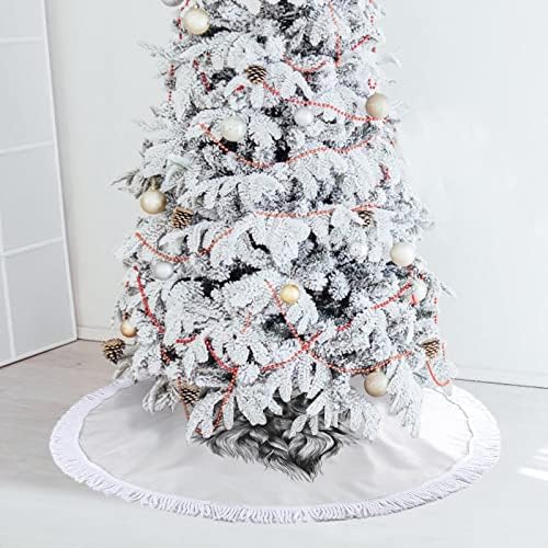 Cocker Spaniel עץ חג המולד חצאית חג המולד עץ עץ מחצלת ציצים קישוטים לקישוטים מסיבת חג 30/36/48 אינץ '