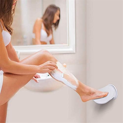 מנוחה ברגל מקלחת לגלגלי גילוח, אין צורך בקידוח דוושת אמבטיה ללא החלקה עם עזר רגל גילוח של כוס יניקה עוצמתית. מתאים לנשים