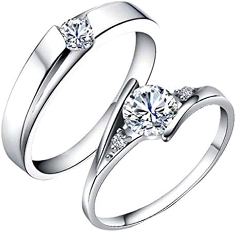 הבעל טבעות משובץ נקבה זכר תכשיטי יהלומים עגול וגיאומטרי פתוח זוג טבעת מתנת טבעות שכבות טבעות לנשים