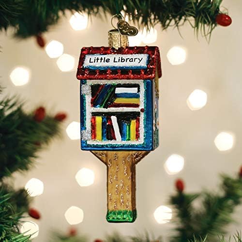 ישן עולם חג המולד קישוטי קטן ספריית זכוכית מנופחת קישוטי חג המולד עץ