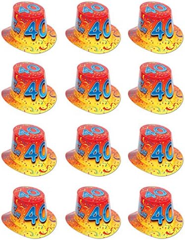 שמח 40 יום הולדת היי-כובעים 12 חתיכה