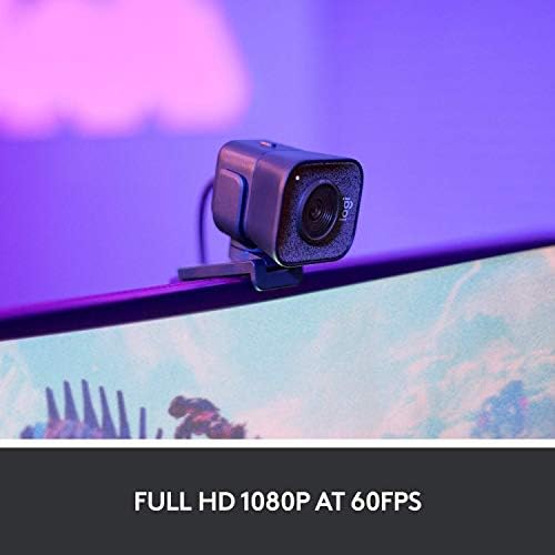 לוג ' יטק סטריםמצלמת אינטרנט 1080 60 פריימים לשנייה מצלמת אינטרנט מלאה עם מיקרופון משולב לסטרימינג חי ויצירת תוכן - גרפיט-960-001280
