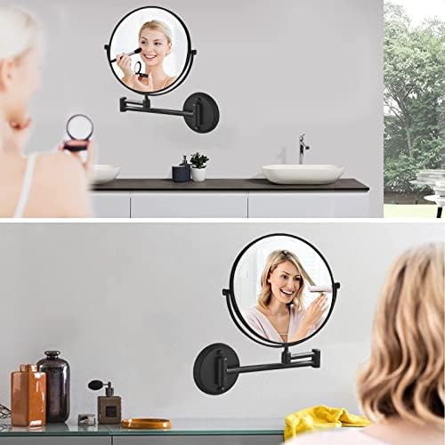 מראת איפור סרוונט, 360, גילוח אמבטיה מסתובב על קיר מראה מגדלת עמיד למים ניתן להארכה דו צדדית יהירות פשוט מראה יופי/9 אינץ