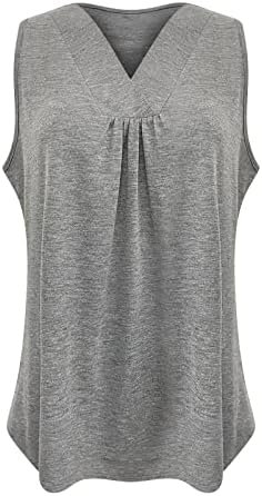נשים חולצה 2023 ללא שרוולים צווארון כותנה טרקלין קאמי טנק בסיסי רופף בכושר רגוע חולצה אפוד טי עבור בנות או2