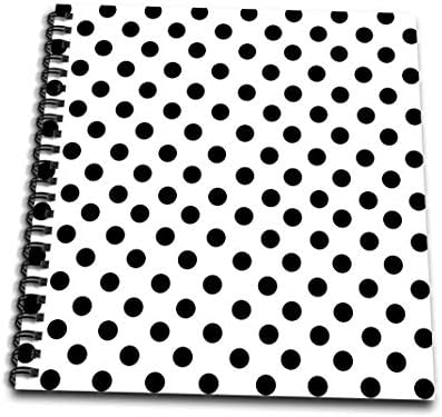 3drose נקודות פולקה שחורות על רטרו-חמישים-קלאסי-חמישים-קלאסיים ספרים של נקודות זכרון דפוס, 12 על 12