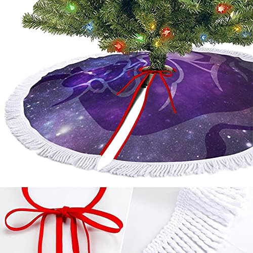 חצאיות עץ חג המולד של שור אסטרולוגייה עם שור עם קישוטים למסיבות חג לחוות ליל כל הקדושים 48 x48